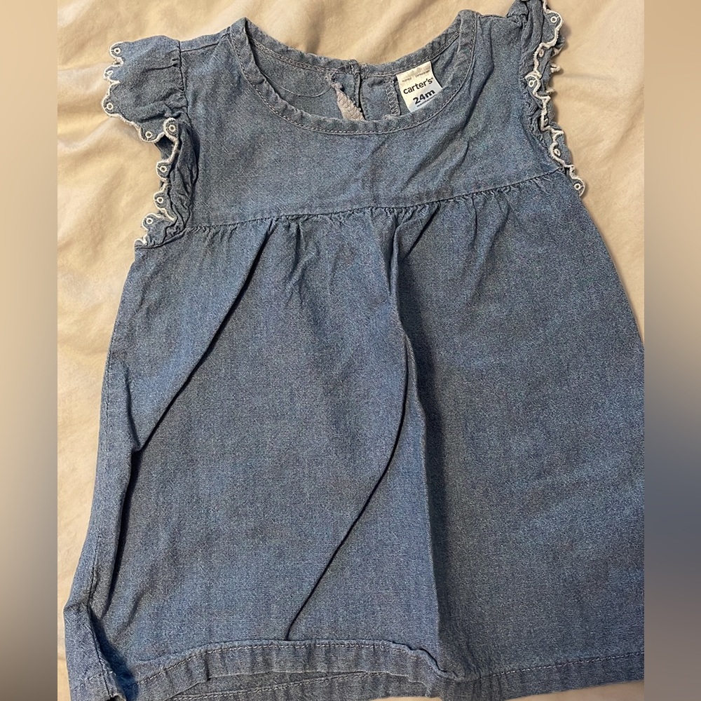 Baby girls tank top denim dress